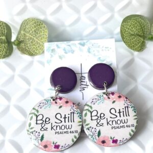 Dangly R Be Still and Know Purple Peach Flowers