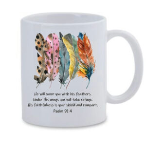 Psalm 91 4 White Mug