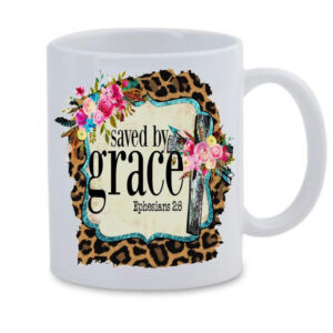 Saved by Grace White Mug