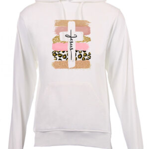 Jesus Leopard Cross Kiddies Hoodie