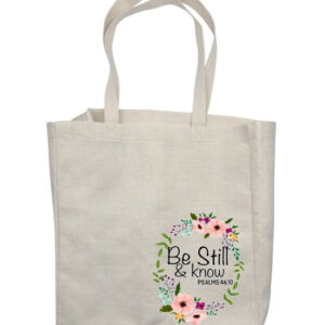 Be Still Round Peach Flower Corner Shop Bag