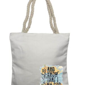 Be Still Sunflower C Rope Tote Bag