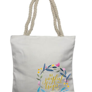 Be joyful in hope C Rope Tote Bag