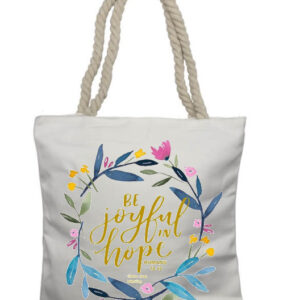 Be joyful in hope C Rope Tote Bag