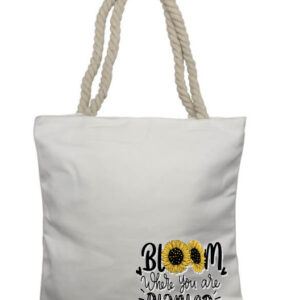 Bloom where planted C Rope Tote Bag