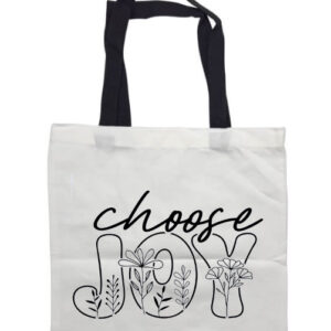Choose Joy Black Handle Tote Bag