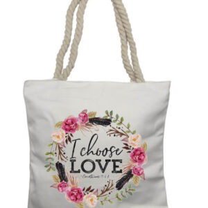 I Choose Love Rope Tote Bag