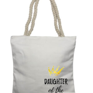 Daughter of a King C Rope Tote Bag
