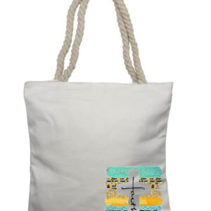 Faith Cross Sunflower Corner Rope Tote Bag