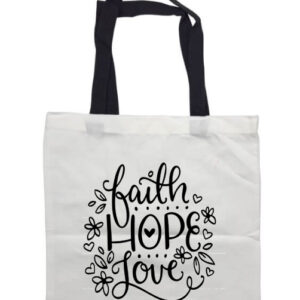 Faith Hope Love Black Handle Tote Bag