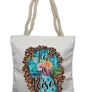He is Risen Rope Tote Bag