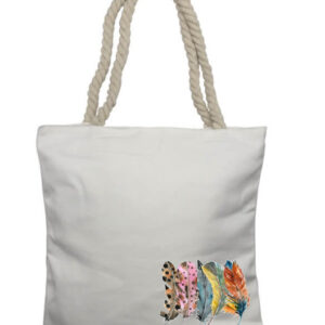 Cover with feathers Corner Rope Tote Bag