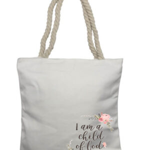 I am Child of God C Rope Tote Bag