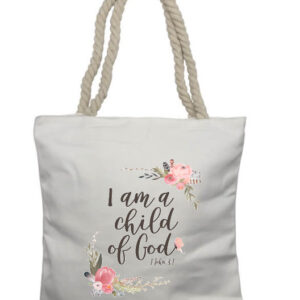 I am Child of God Rope Tote Bag