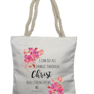 I can do all things Rope Tote Bag