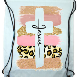 Jesus Cross Leopard Draw String