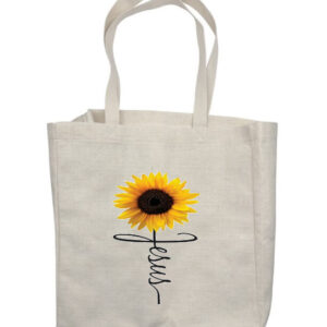 Jesus Cross Sunflower Shop Bag