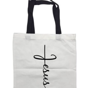 Jesus Cross Black Handle Tote Bag