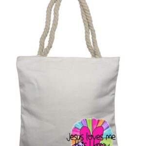 Jesus loves me Corner Rope Tote Bag