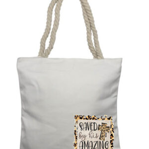 Saved by amazing Grace Corner Rope Tote Bag