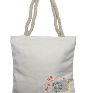 Women excel them all Corner Rope Tote Bag