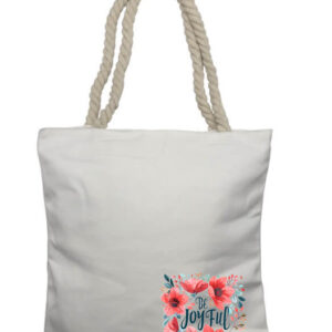 Be Joyful Flowers Corner Rope Tote Bag