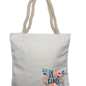 Be Kind Flowers Corner Rope Tote Bag
