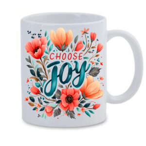 Choose Joy Flowers White Mug