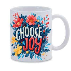 Choose Joy Flower 2 White Mug
