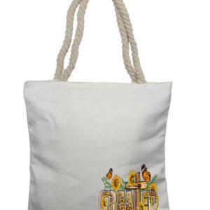 Created with a purpose Corner Rope Tote Bag