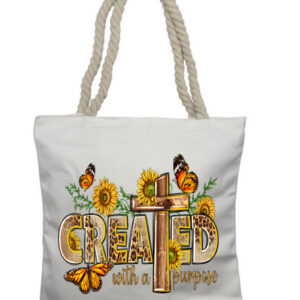 Created with a purpose Rope Tote Bag
