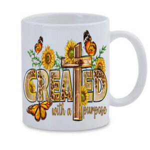 Created with a purpose White Mug