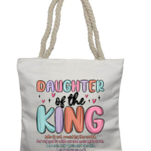 Daughter of a King Crayon Rope Tote Bag
