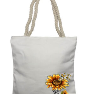 Faith Sunflower 1 Corner Rope Tote Bag