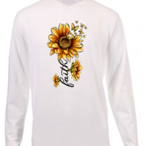 Faith Sunflower Cross Long T-Shirt