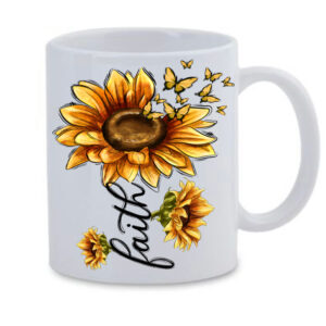 Faith Sunflower 1 White Mug