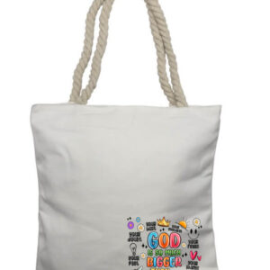God is Bigger Corner Rope Tote Bag