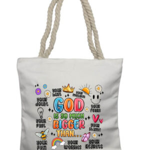 God is Bigger Rope Tote Bag