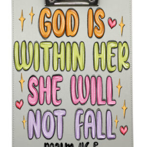 God is within her crayon Clip Board