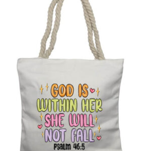 God is within her crayon Rope Tote Bag