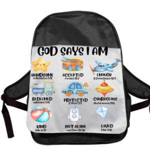 God says I am Boy (Baby) Adult Backpack
