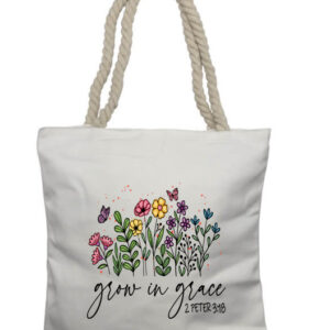 Grow in Grace Rope Tote Bag