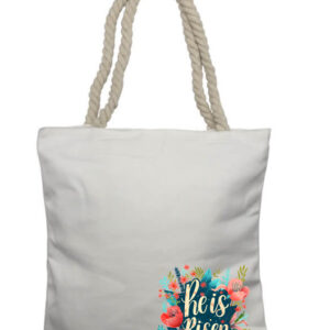 He is Risen Flowers Corner Rope Tote Bag