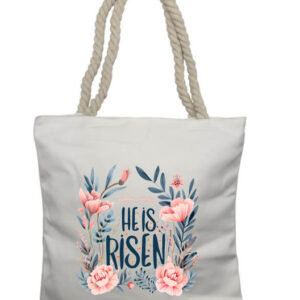 He is Risen Flowers 1 Rope Tote Bag