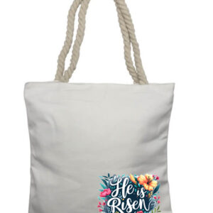 He is Risen Flowers 2 Corner Rope Tote Bag