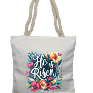 He is Risen Flowers 2 Rope Tote Bag