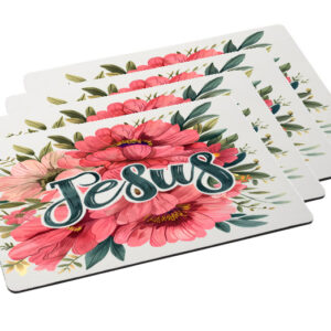 Jesus Flowers 3 Placemat 4 set