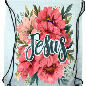 Jesus Flowers 3 Draw String Bag