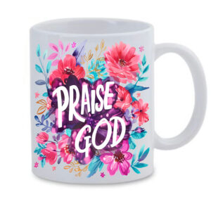 Praise God Purple Flower White Mug