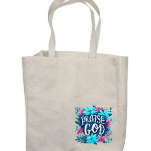 Praise God Blue Flower Corner Shop Bag